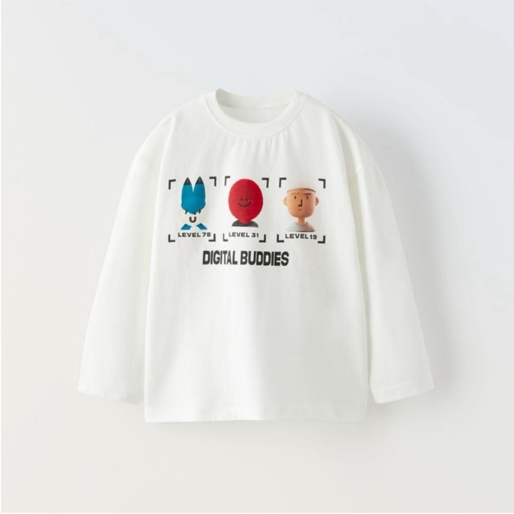 Zara kids, white, Gamer print shirt, 2-3 years